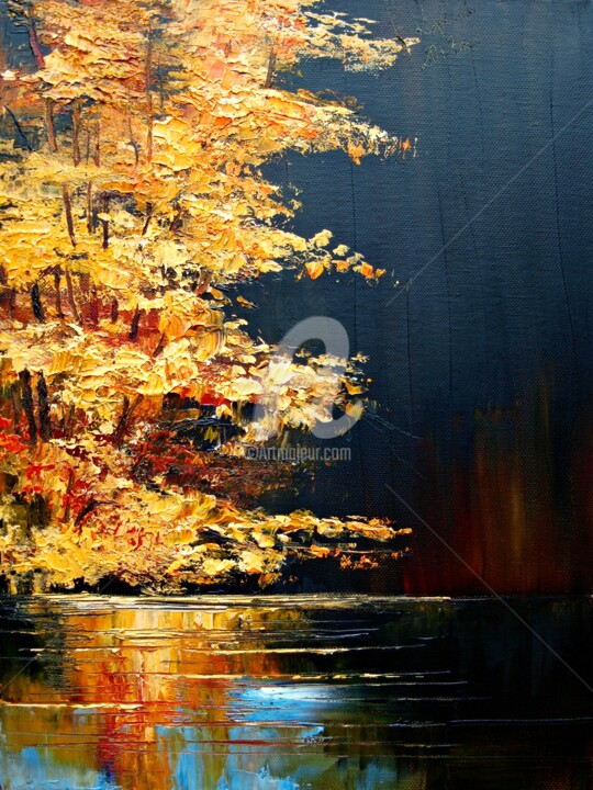 绘画 标题为“River 03” 由Justyna Kopania, 原创艺术品, 油 安装在木质担架架上