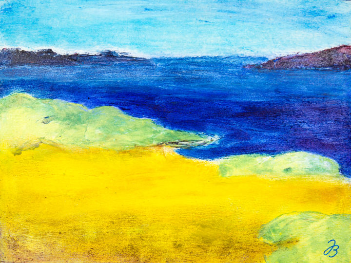 Painting titled "Leerer Strand * Emp…" by Jutta Blühberger, Original Artwork, Pigments