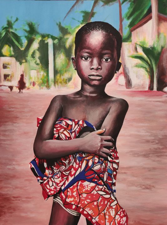 Σχέδιο με τίτλο "African child" από Kanat Mks, Αυθεντικά έργα τέχνης, Ακρυλικό