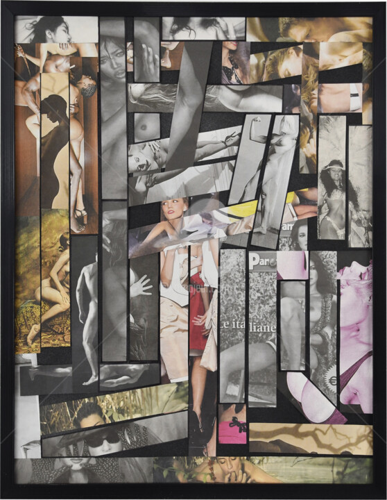 Collages titled "ErotiKA" by Kaouteur Souibgui, Original Artwork, Collages Mounted on Other rigid panel