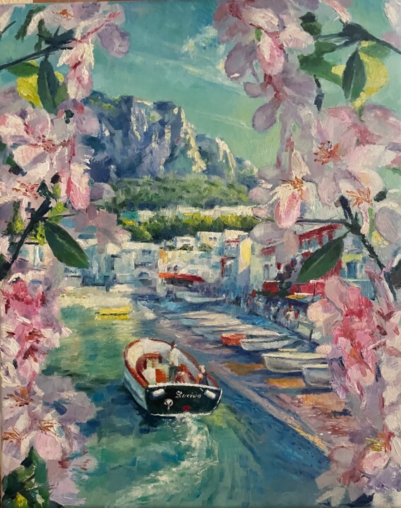 Painting titled "early summer in Ita…" by Karas Gleb, Original Artwork, Oil
