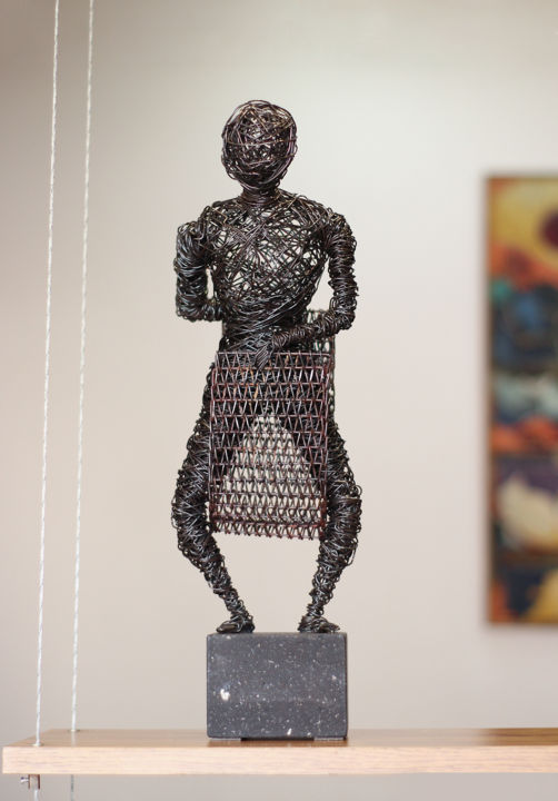 「Nudity (46x14x13 2.…」というタイトルの彫刻 Karen Axikyanによって, オリジナルのアートワーク, 金属