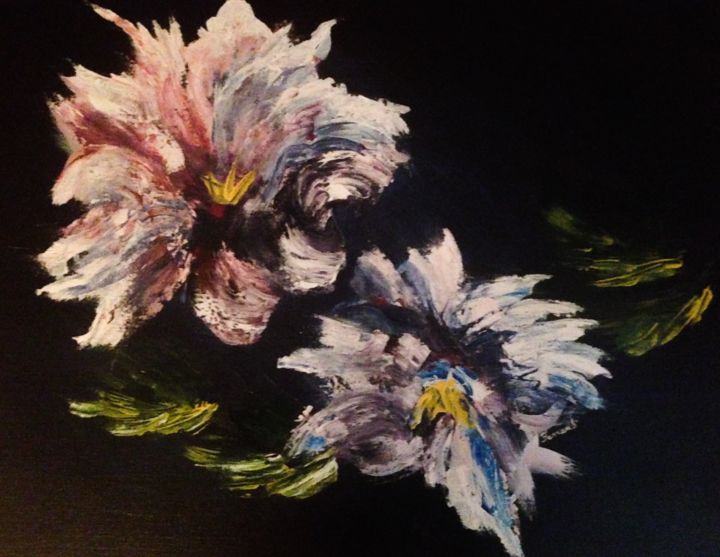 Peinture intitulée "Fantasy Flowers" par Ferrand, Œuvre d'art originale, Acrylique
