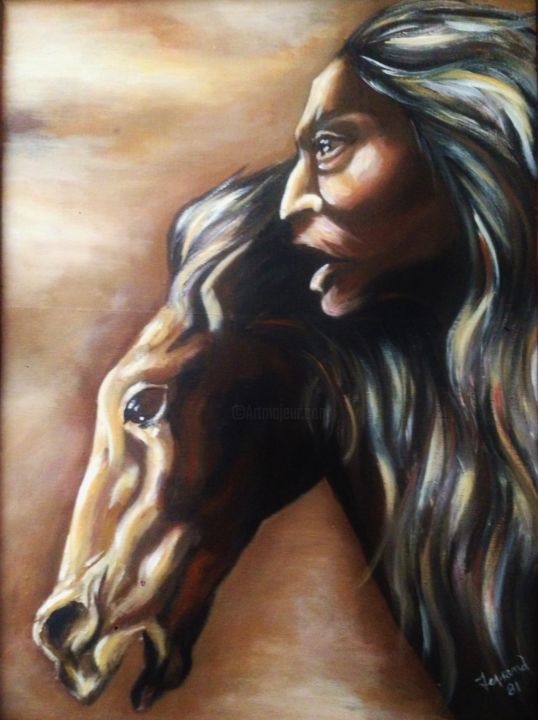 Peinture intitulée "Soul of wild Horse" par Ferrand, Œuvre d'art originale, Acrylique