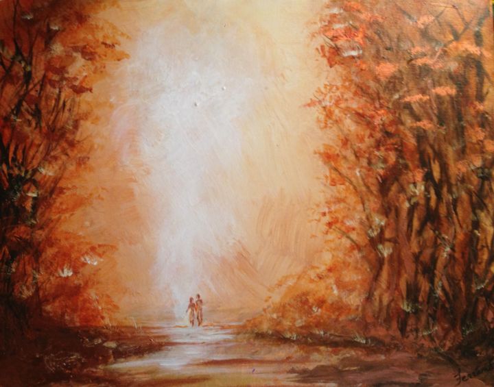 Painting titled "Into The Light" by Ferrand, Original Artwork, Acrylic