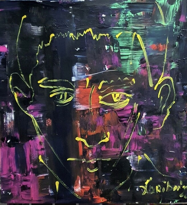 Pittura intitolato "Franz Kafka portrait" da Kari Artist, Opera d'arte originale, Acrilico Montato su Telaio per barella in…