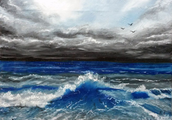 Peinture intitulée "Морской пейзаж" par Irina Lakeeva, Œuvre d'art originale, Huile