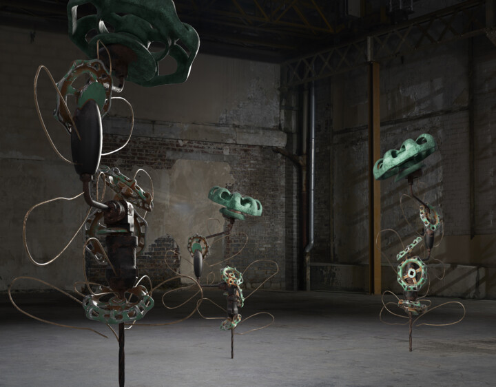 Digitale Kunst getiteld "fleur metal" door Karine Gil Esteban, Origineel Kunstwerk, 3D-modellering