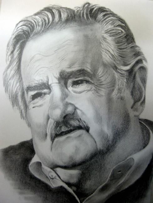 Disegno intitolato "Pepe Mujica: presid…" da Carlos Almada, Opera d'arte originale