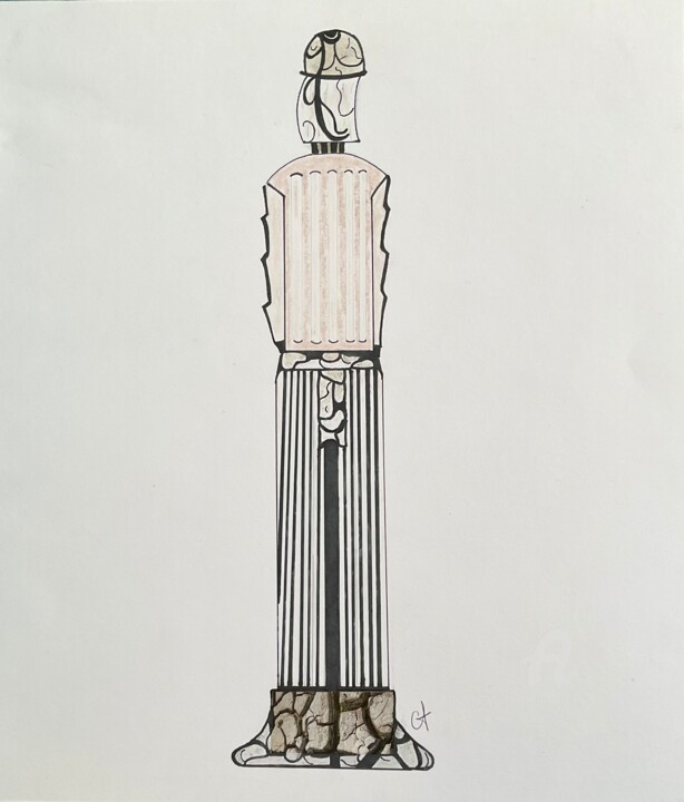 Рисунок под названием "L’homme aux chaussu…" - Carole Labeyrie (Karolab), Подлинное произведение искусства, Пастель