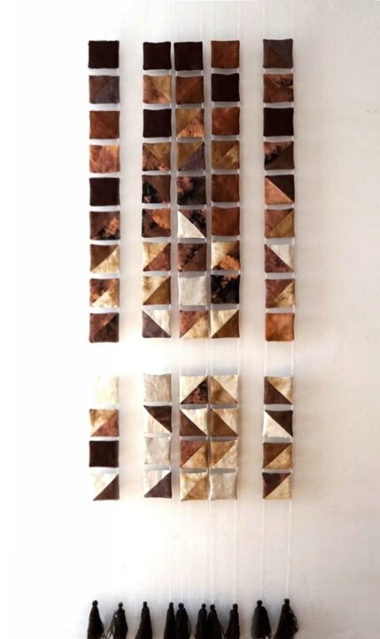 Textile Art titled "THE LARGE CHOCOLATE…" by Katarzyna Dietrych, Original Artwork, Tapestry