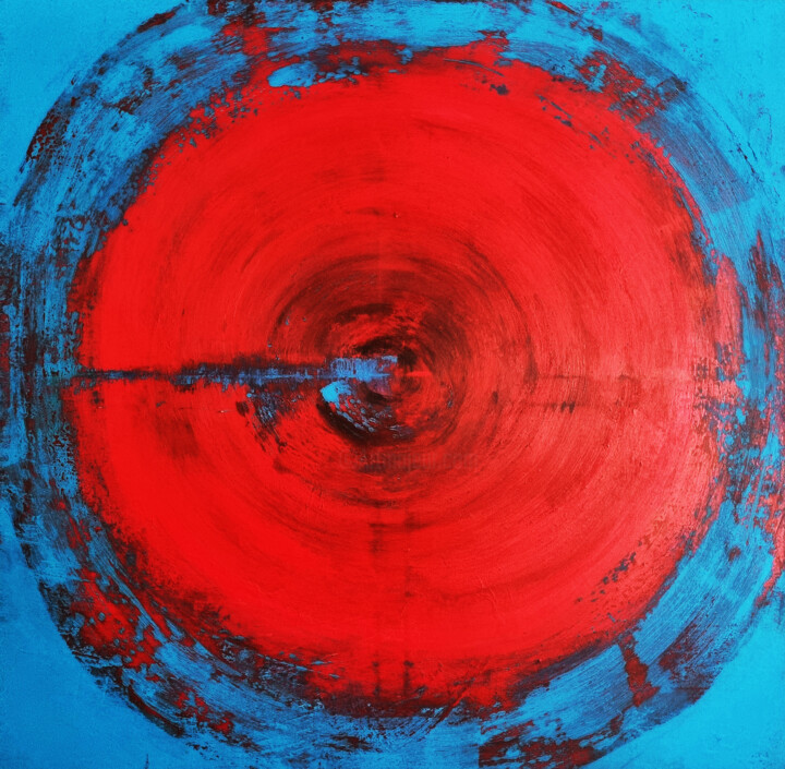 "RED CIRCLE 2" başlıklı Tablo Katarzyna Jasyk tarafından, Orijinal sanat, Akrilik