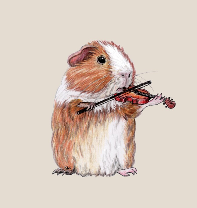 Arts numériques intitulée "Guinea pig violin p…" par Kate Makaro, Œuvre d'art originale, Photo montage