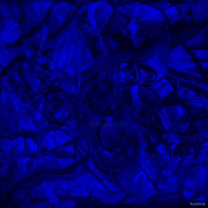 Digital Arts titled "Blue 2" by Katerina Tünde Kozma, Original Artwork, Digital Painting