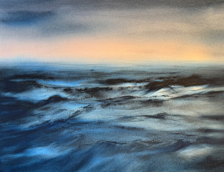 Painting titled "Atlantic" by Katja Vollmer, Original Artwork, Watercolor