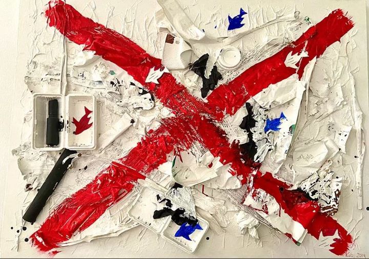 Pintura intitulada "Say NO to Plastic" por Katy Le Blanc, Obras de arte originais, Óleo