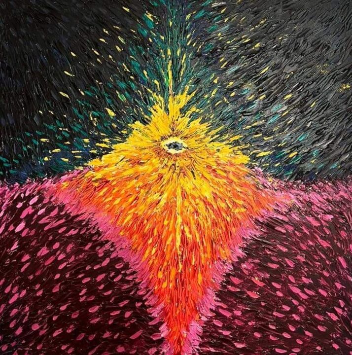 Pintura intitulada "Third eye" por Katya Gaft, Obras de arte originais, Óleo Montado em Armação em madeira