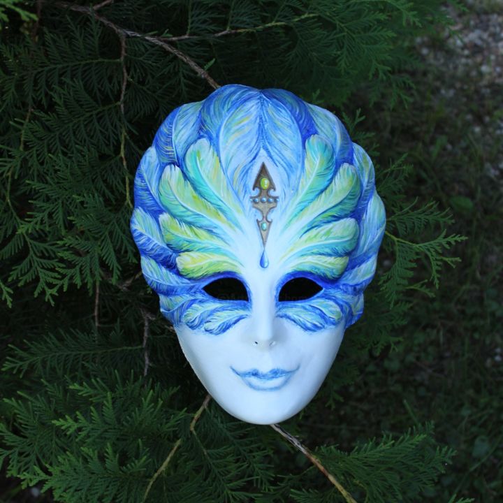 Escultura intitulada "The mask "Alkonost"" por Katyusha Ray, Obras de arte originais, Outro