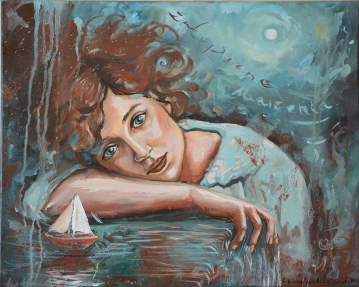Pintura intitulada "Zatopione marzenia" por Katarzyna Bruniewska-Gierczak, Obras de arte originais, Óleo