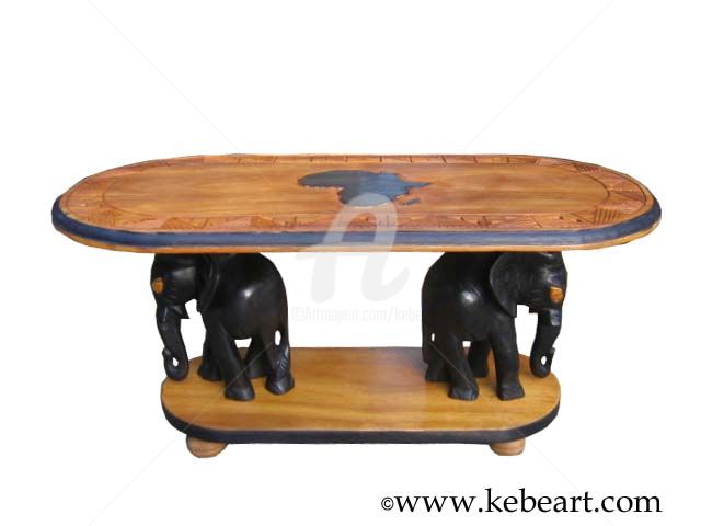 Table Basse Avec Éléphant Art Déco, Design par Kebe | Artmajeur