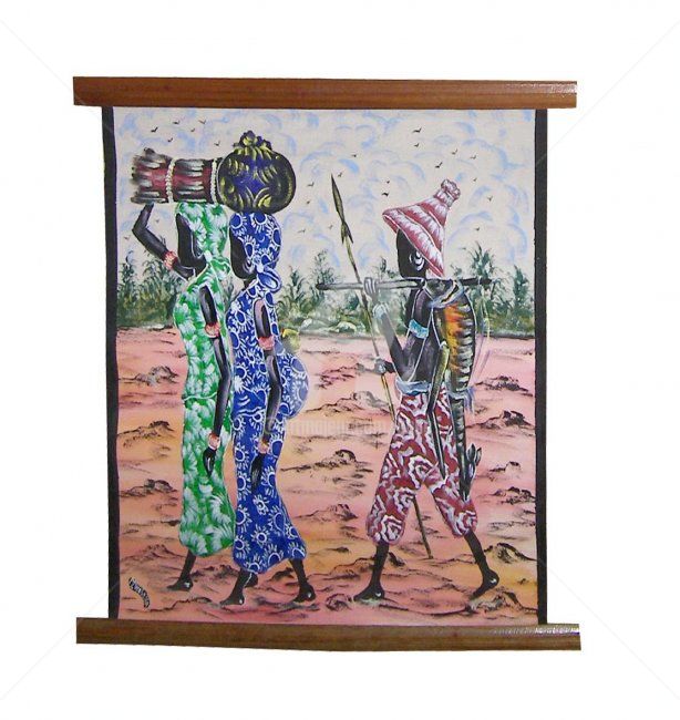 Peinture intitulée "Toile Naïf" par Kebe, Œuvre d'art originale, Huile