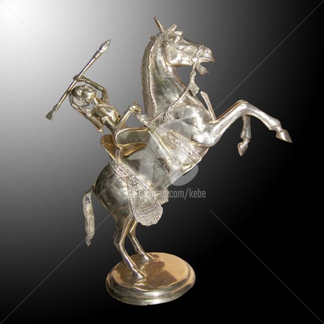 Sculpture titled "Cheval en Bronze d'…" by Kebe, Original Artwork, Bronze