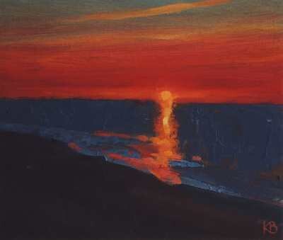 Peinture intitulée "Red Sunrise" par Ken Bushe, Œuvre d'art originale