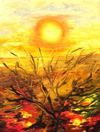 Malerei mit dem Titel "Soleil" von Carolina Kergall, Original-Kunstwerk