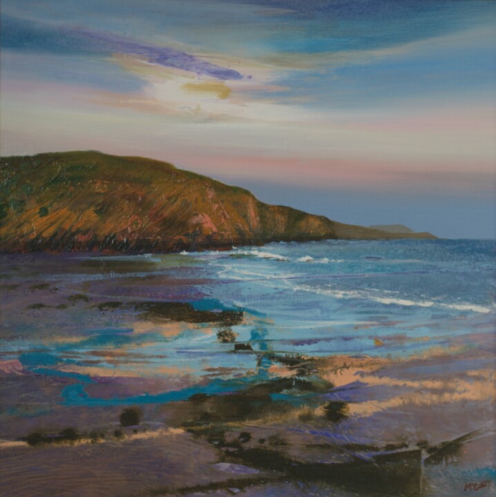 Painting titled "LATE LIGHT, MONREITH" by Kevan Mcginty, Original Artwork, Acrylic Mounted on Wood Stretcher frame