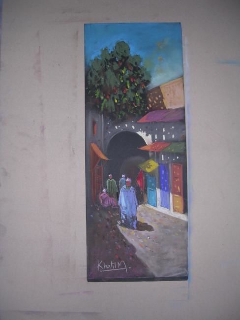"Rue a Tetuan" başlıklı Tablo Mohammed Khalil tarafından, Orijinal sanat, Petrol