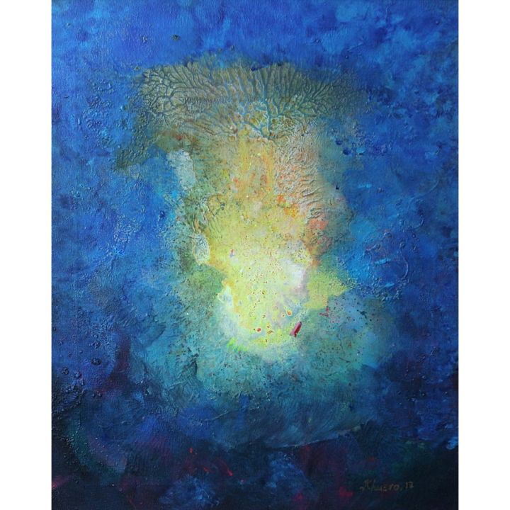 Painting titled "Blue Painting Abstr…" by Khusro Subzwari, Original Artwork, Acrylic