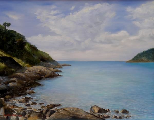 Pittura intitolato "Ya Nui Beach" da Kiattisak, Opera d'arte originale