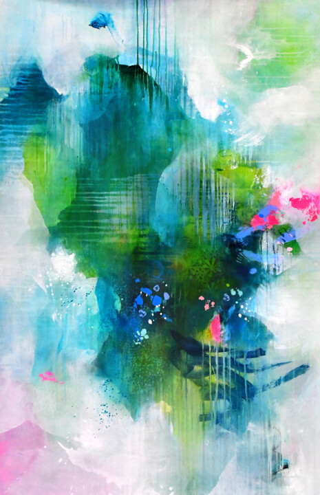 Peinture intitulée "Summer retreat" par Kirsten Handelmann, Œuvre d'art originale, Acrylique