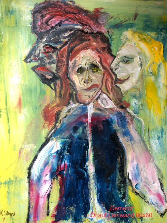 Картина под названием "„Demenz“" - Klaus Professor Stoppel, Подлинное произведение искусства, Масло