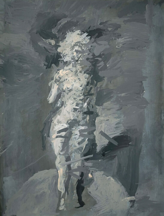 Painting titled "I see - I don 't see" by Andrei Kokarev, Original Artwork, Tempera
