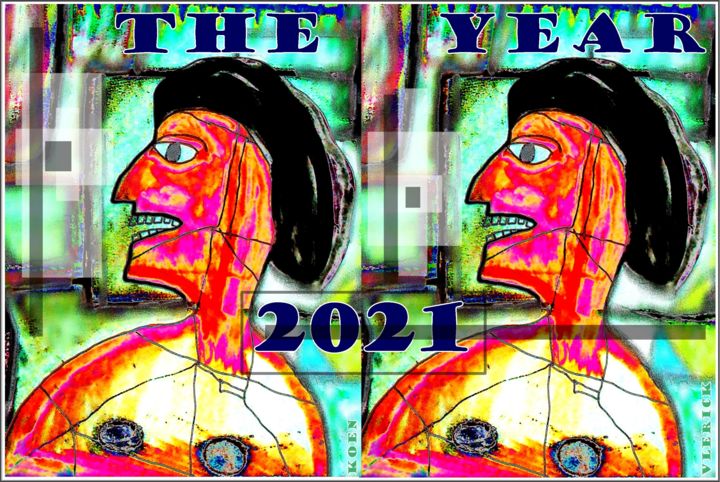 Digitale Kunst getiteld "THE YEAR 2021" door Koen Vlerick, Origineel Kunstwerk, 2D Digital Work