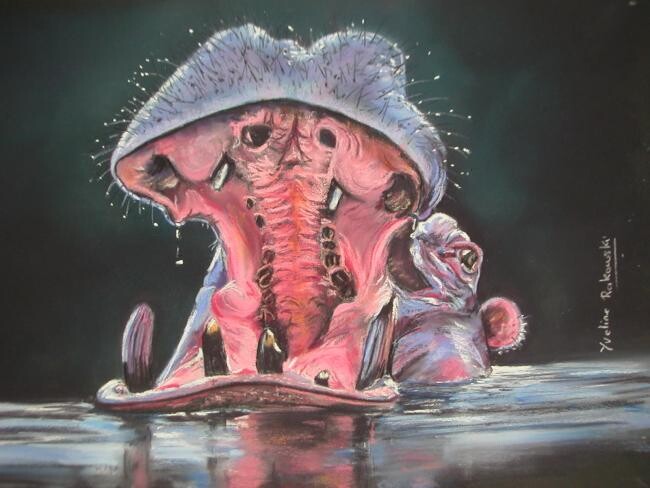 제목이 "Hippopotame"인 그림 Koki로, 원작, 다른