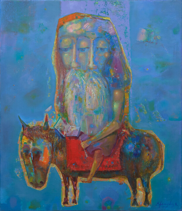Картина под названием "Pilgrim 2" - Konstantinos Efimidis, Подлинное произведение искусства, Масло