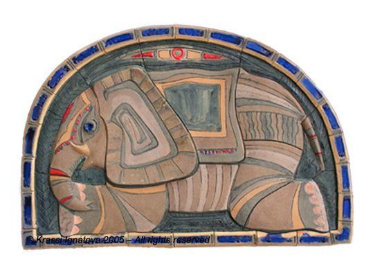 Sculpture titled "Elephant" by Krassi Ignatova, Original Artwork, Ceramics