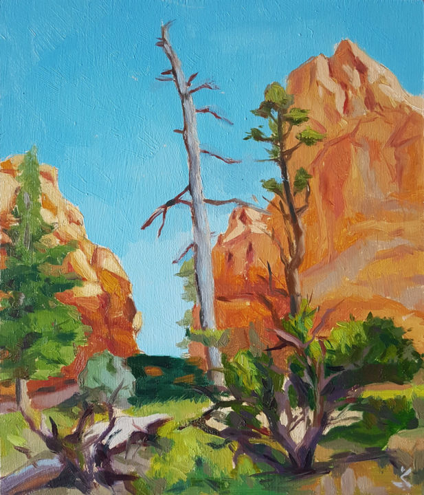 「Tree in Bryce」というタイトルの絵画 Krasuckasによって, オリジナルのアートワーク, オイル