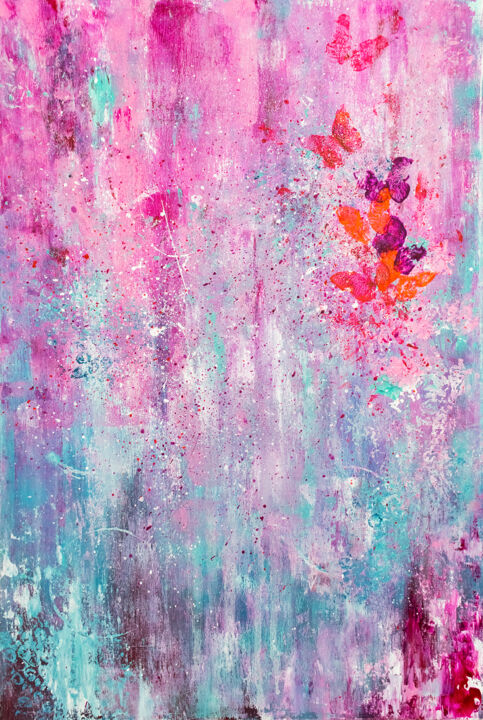 Painting titled "Spring" by Kristen Jelly, Original Artwork, Acrylic