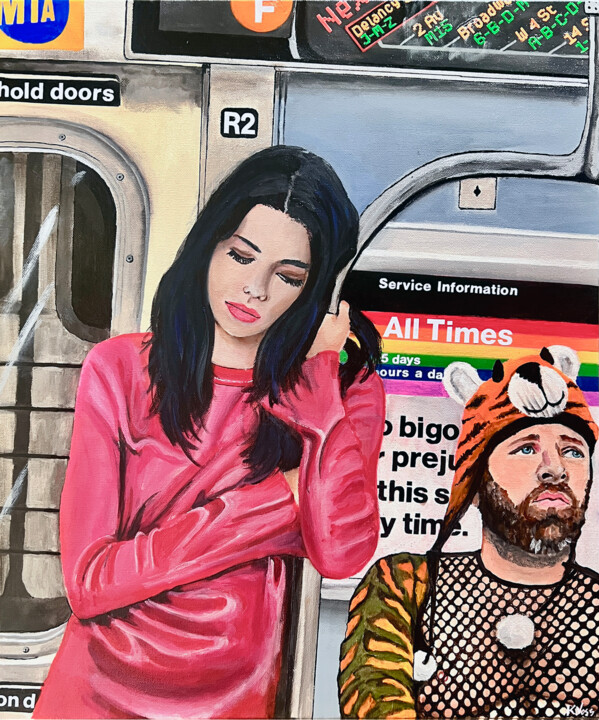 Pintura titulada "The Subway" por Kristin Voss, Obra de arte original, Acrílico