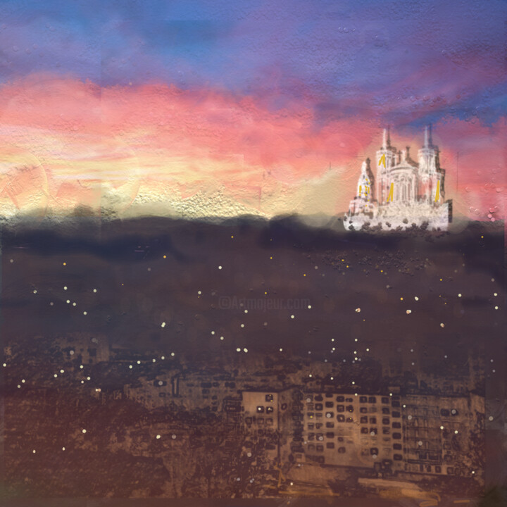 Digital Arts titled "Fourvière, Lumière,…" by Krystel, Original Artwork, Digital Painting