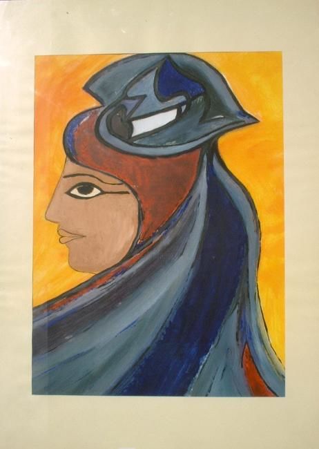 Painting titled "EGYPTIENNE" by Ksaro, Original Artwork