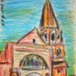 Dibujo titulada "eglise" por Kseiran, Obra de arte original