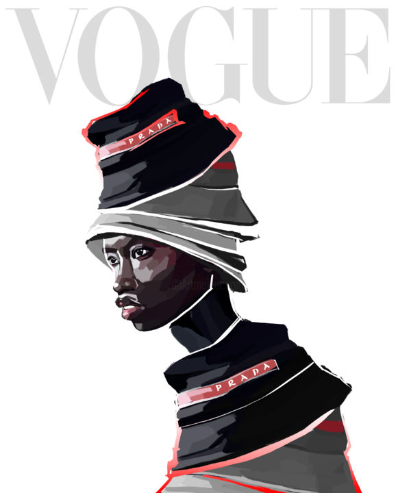 Digital Arts titled "Vogue Cover" by Ksenia Geller, Original Artwork, Digital Painting