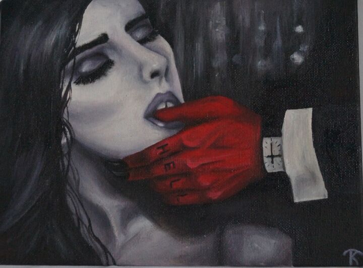 Painting titled "Taste like Hell" by Ksenia Shafalyuk, Original Artwork, Oil