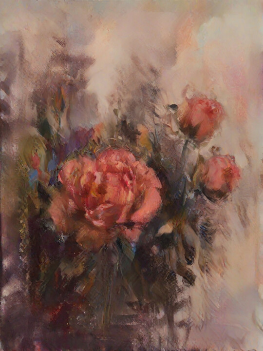 Digital Arts με τίτλο "bouquet of roses" από Ксения Тарасова, Αυθεντικά έργα τέχνης, Εικόνα που δημιουργήθηκε με AI