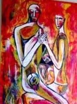 Painting titled "le couple" by Ksenia Sic, Original Artwork