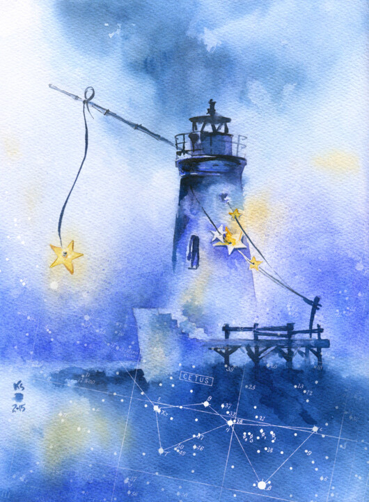 Malerei mit dem Titel ""May all our dreams…" von Ksenia Selianko, Original-Kunstwerk, Aquarell